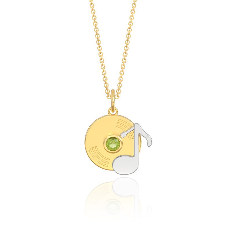 Personalized Musical Elements Necklace with Birthstone